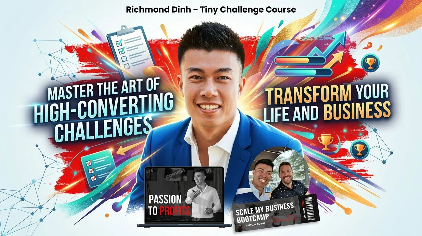Richmond Dinh promoting the Tiny Challenge Course